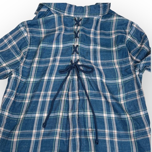 Casual Blue Plaid Button Down Shirt - Picture 9 of 11